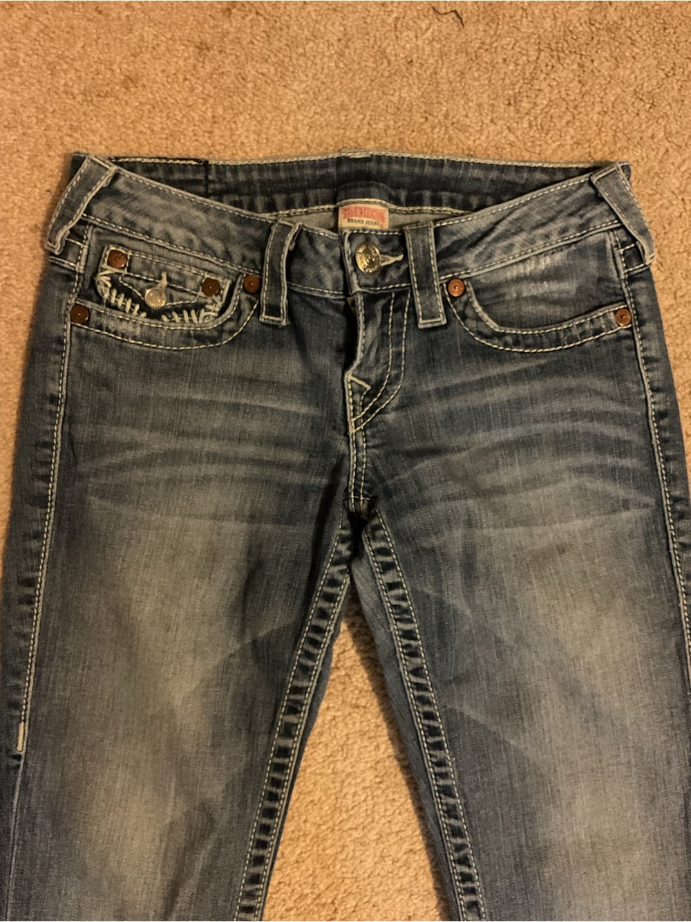 True Religion Women's Skinny Jeans in Faded Blue - Picture 3 of 5
